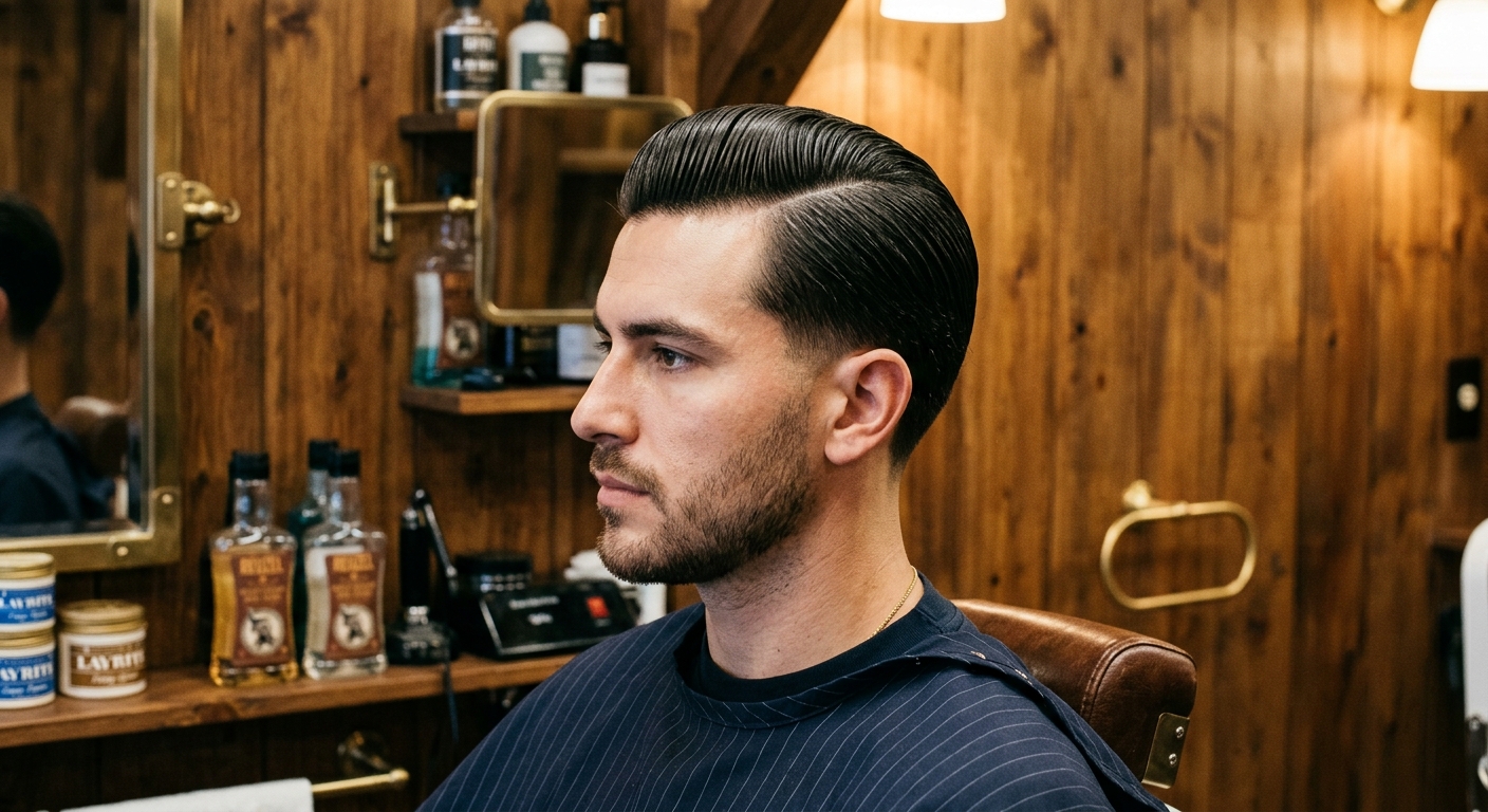 Classic scissor cut finished with product at K&N Barber Echuca